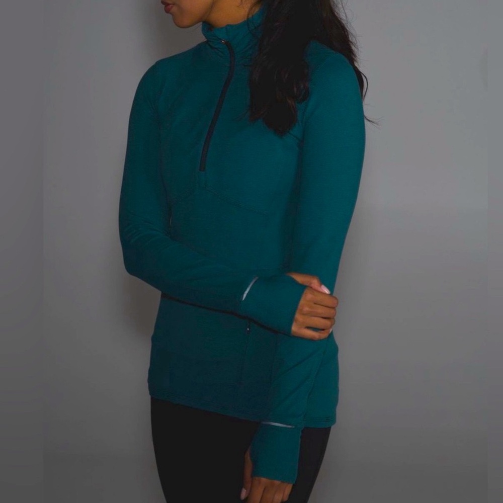 Lululemon Teal half zip pullover Size 6